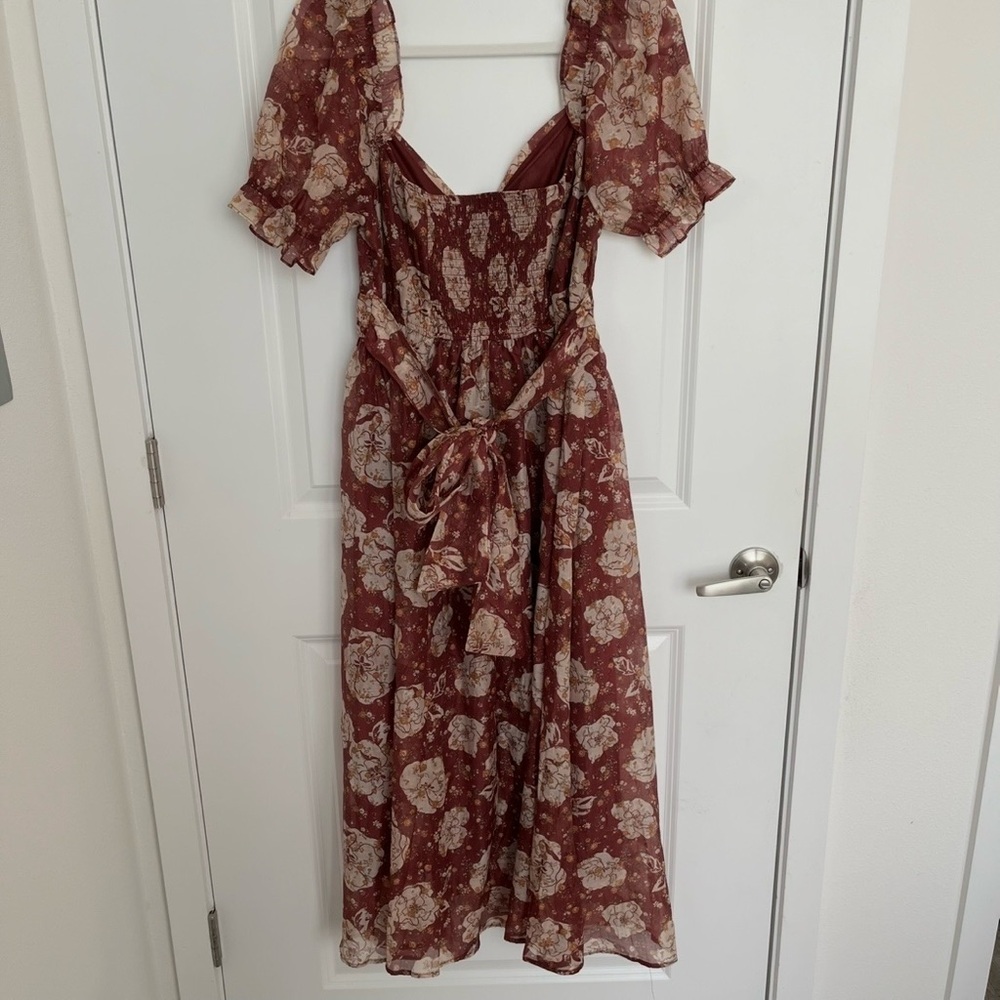 Altar'd State Burgundy Floral Maxi Dress - Picture 6 of 7
